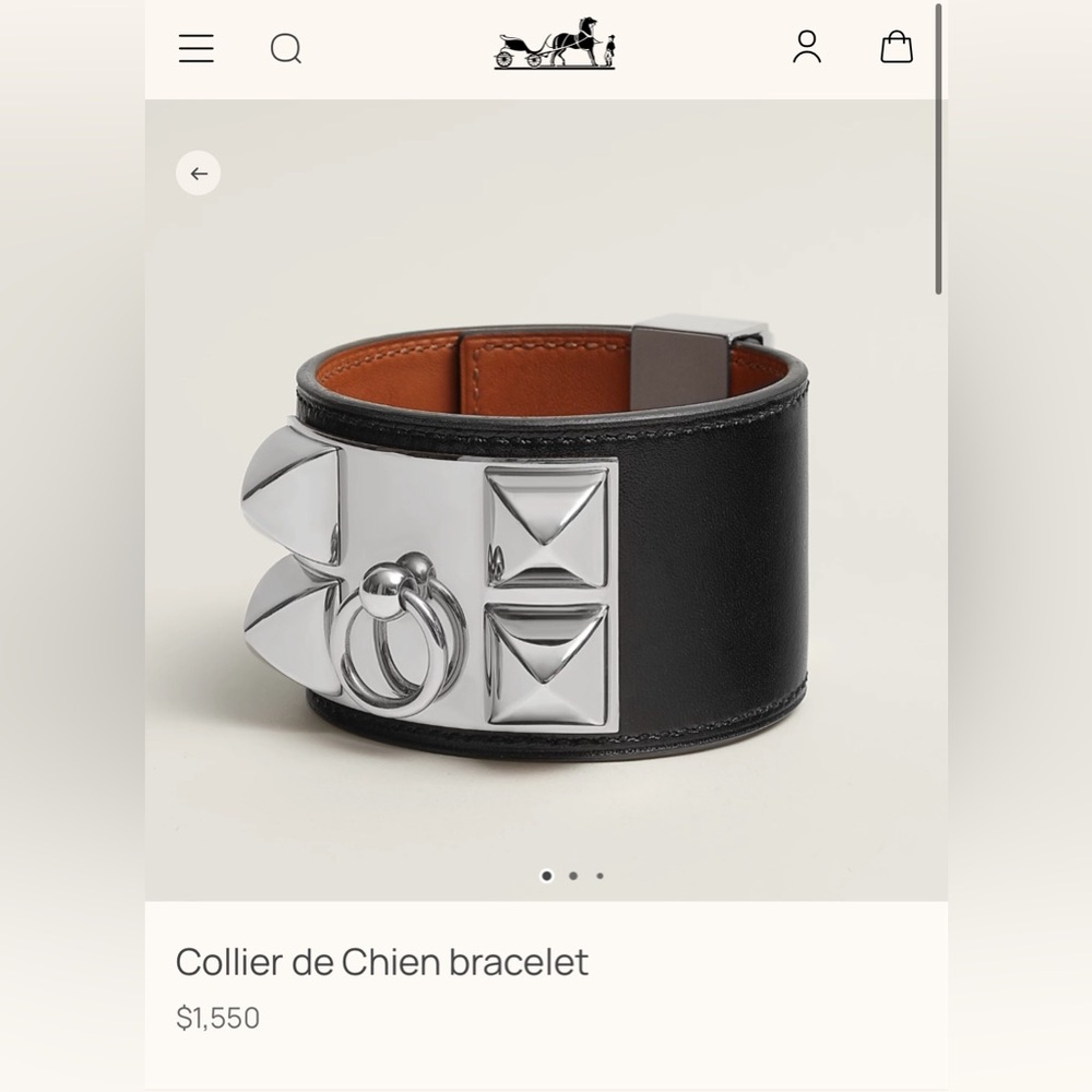 Hermes Collier de Chien bracelet with Box & Dust Bag! Black